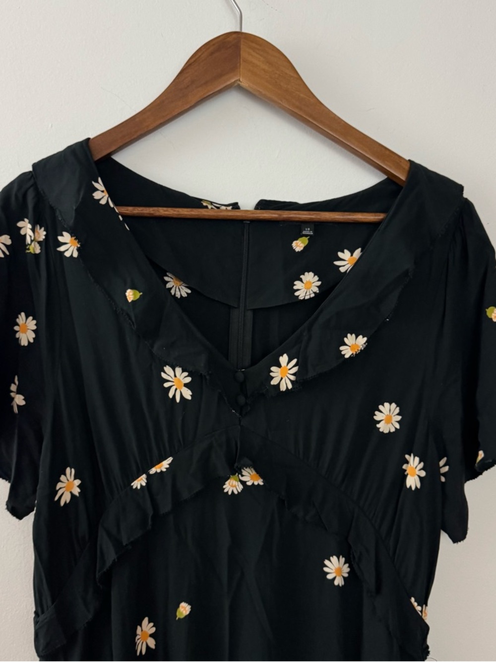 MADEWELL Ruffle V Neck Waisted Midi Dress Size 10 - Picture 4 of 8